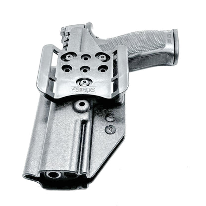 Outside the Waistband OWB holster for the Walther PDP Full Size 5" pistol in Black with the 4BROS 1.5" Belt Slide.