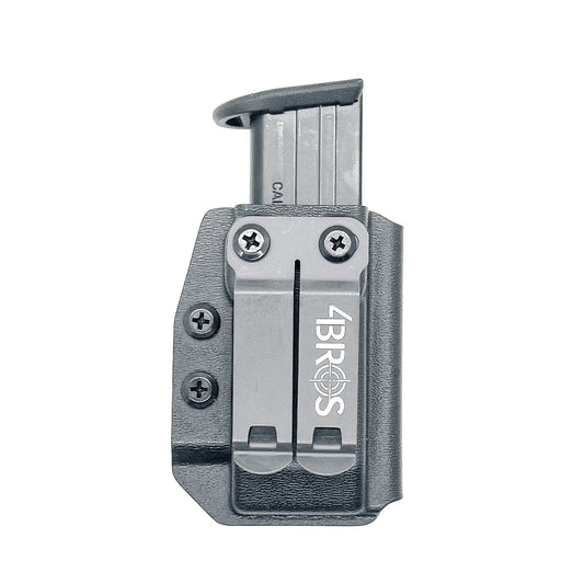 Black Inside Waistband IWB AIWB Walther PDP 9mm & .40 magazine carrier, holster, & pouch from Four Brothers 4BROS  Holsters. Proudly made in the USA