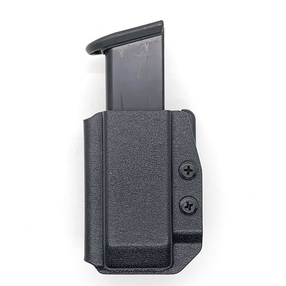 For the best, most comfortable, and rugged Kydex OWB Outside Waistband magazine pouch for 9mm & 40 Walther PDP shop Four Brothers Holsters.  Suitable for belt widths of 1 1/2", 1 3/4". 2" & 2 1/2" Adjustable retention and cant outside waist carrier holster Sig P320, Glock 9mm & 40, Ruger, Walther, Smith & Wesson, FN