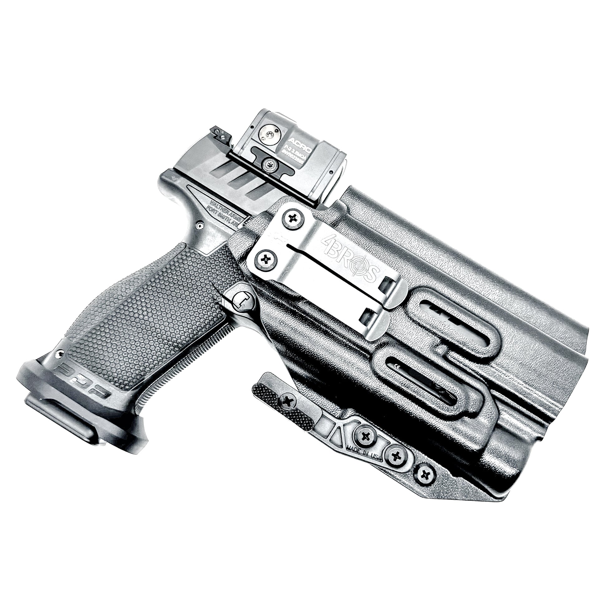 Inside Waistband IWB AIWB Holster for the Walther Pro-X PMM Full Size  or PDP Pro-X PMM Compact 4.6" & Streamlight TLR-1 HL-X USB from 4 Brothers Holsters.