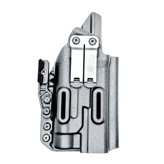 Inside Waistband Holster for the PDP Pro-X PMM with the TLR-1 HL light shown in black with a DCC Monoblock and a modwing.