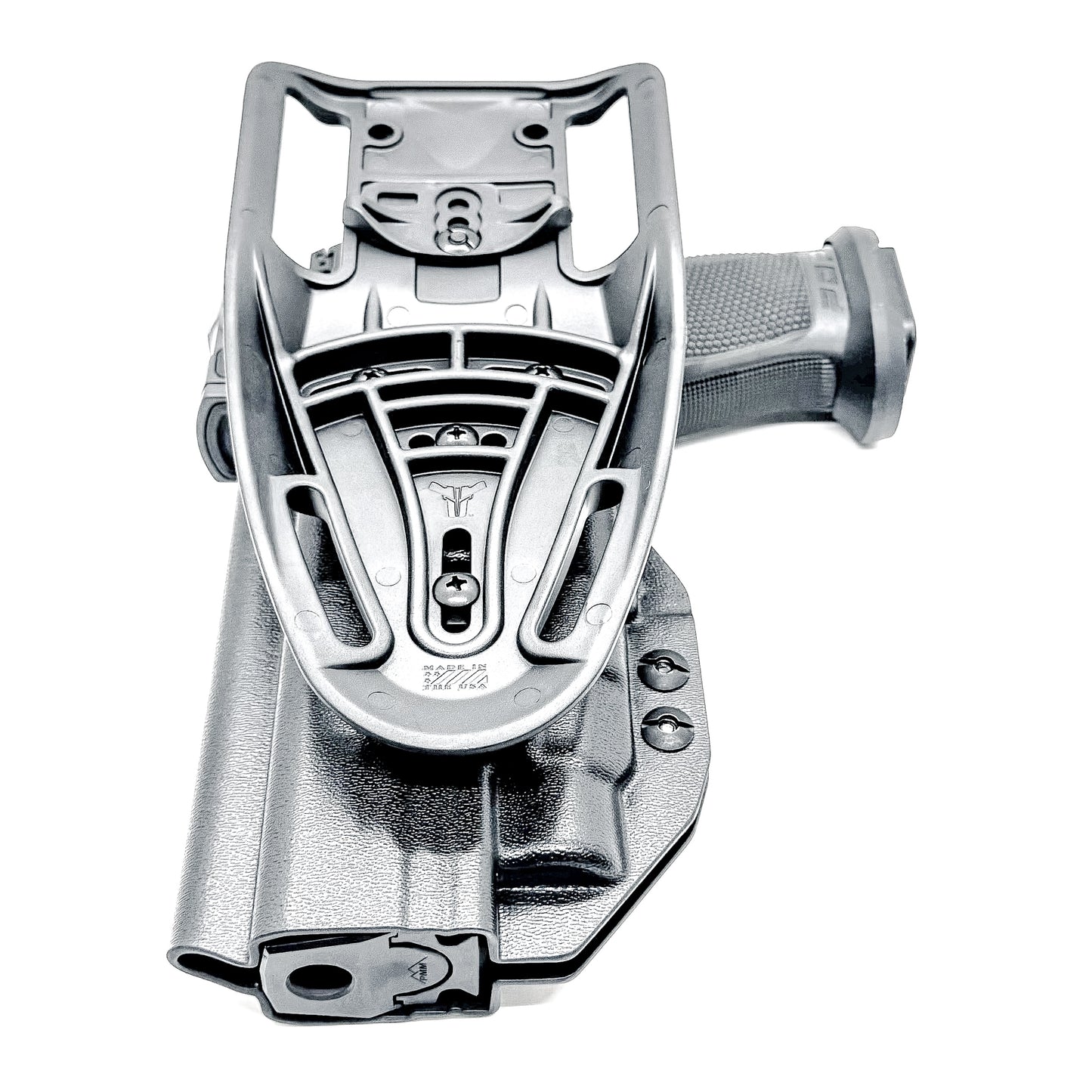 Black OWB Competition Holster for Walther PDP 5" Full-Size, Compact, & Pro SD Compact 4.6" & 5.1" with the TLR-7 HL-X, X & A from Four Brothers Holsters. 