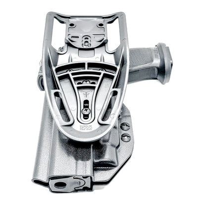 Black OWB Competition Holster for Walther PDP 5" Full-Size, Compact, & Pro SD Compact 4.6" & 5.1" with the TLR-7 HL-X, X & A from Four Brothers Holsters. 