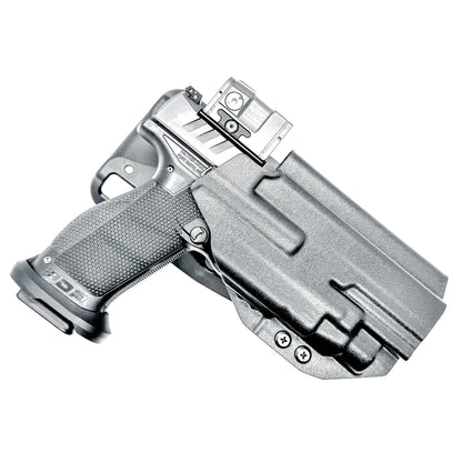 Black OWB Competition Holster for Walther PDP 5" Full-Size, Compact, & Pro SD Compact 4.6" & 5.1" with the TLR-7 HL-X, X & A from Four Brothers Holsters. 