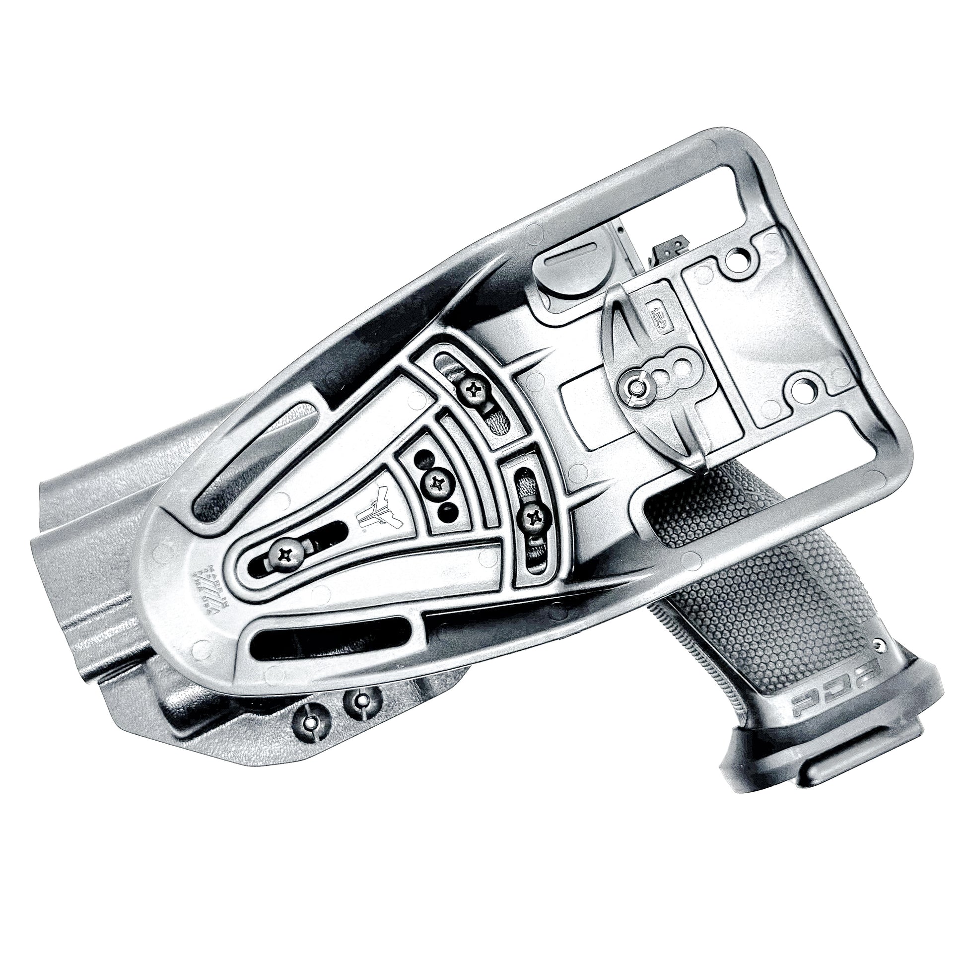 Black OWB Competition Holster for Walther PDP 5" Full-Size, Compact, & Pro SD Compact 4.6" & 5.1" with the TLR-7 HL-X, X & A from Four Brothers Holsters. 