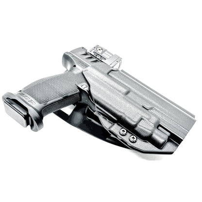 Black OWB Competition Holster for Walther PDP 5" Full-Size, Compact, & Pro SD Compact 4.6" & 5.1" with the TLR-7 HL-X, X & A from Four Brothers Holsters. 