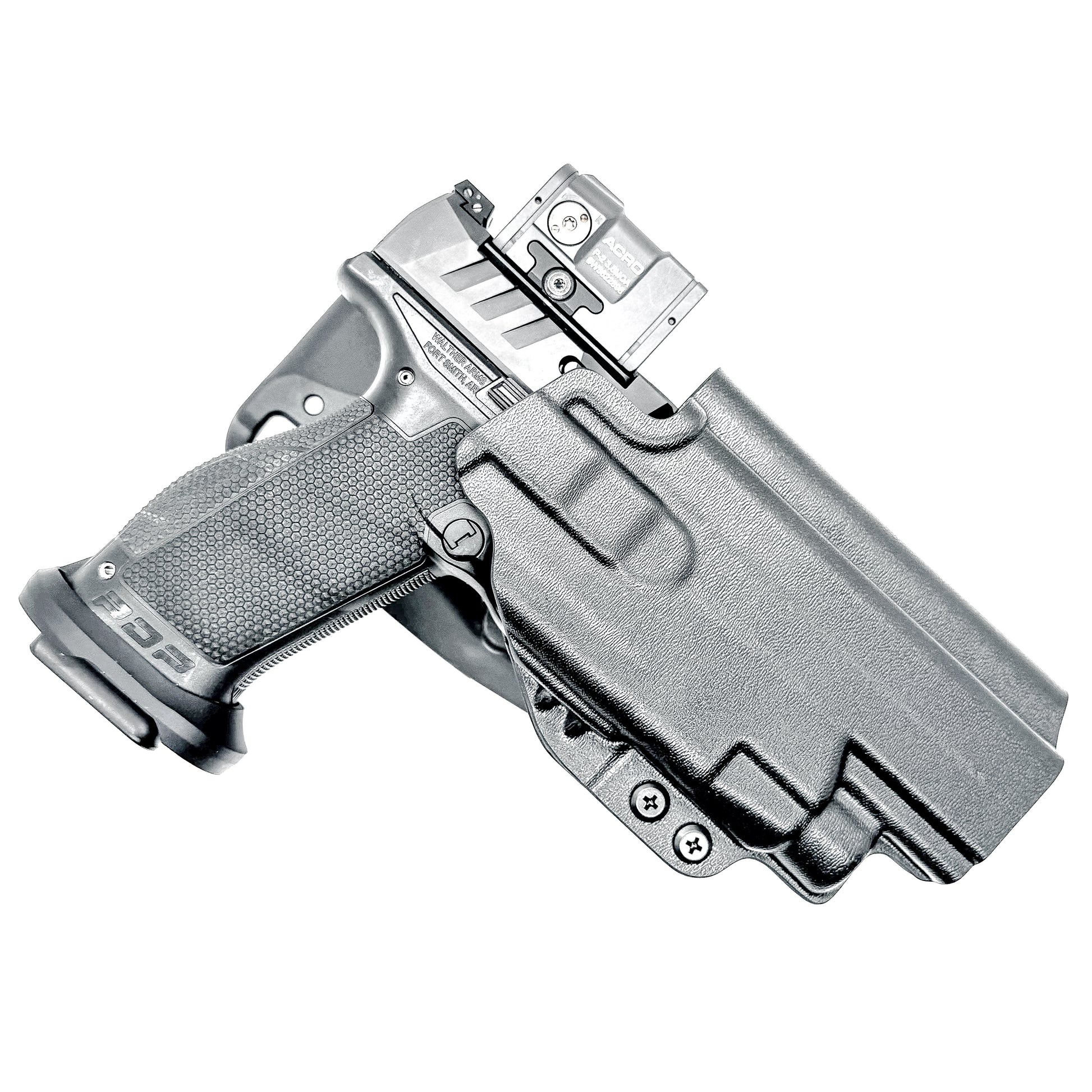 Black OWB Competition Holster for Walther Pro-X PMM Full Size and PDP Pro-X PMM Compact 4.6" with the TLR-7 HL-X, X & A from Four Brothers Holsters. 
