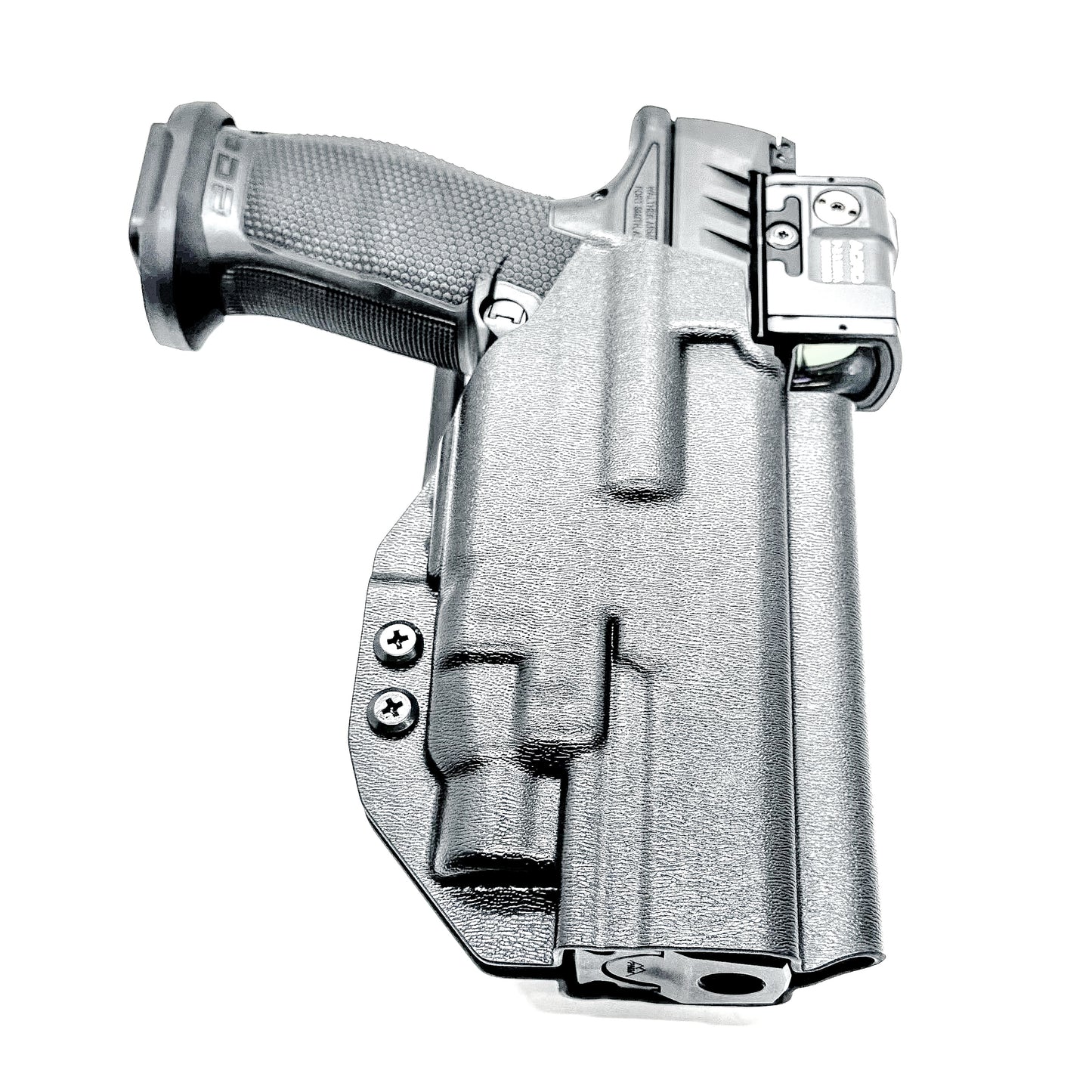 Black OWB Competition Holster for Walther PDP 5" Full-Size, Compact, & Pro SD Compact 4.6" & 5.1" with the TLR-7 HL-X, X & A from Four Brothers Holsters. 