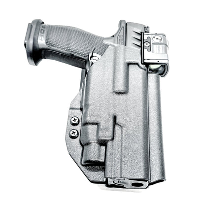 Black OWB Competition Holster for Walther PDP 5" Full-Size, Compact, & Pro SD Compact 4.6" & 5.1" with the TLR-7 HL-X, X & A from Four Brothers Holsters. 