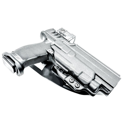 Black OWB Competition Holster for Walther Pro-X PMM Full Size and PDP Pro-X PMM Compact 4.6" with the TLR-7 HL-X, X & A from Four Brothers Holsters. 