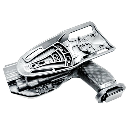 Black OWB Competition Holster for Walther PDP 5" Full-Size, Compact, & Pro SD Compact 4.6" & 5.1" with the TLR-7 HL-X, X & A from Four Brothers Holsters. 