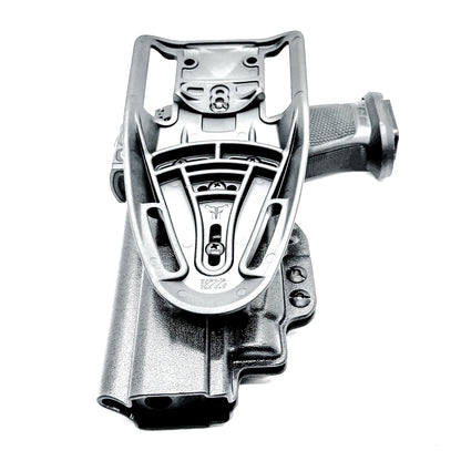 Black OWB Competition Holster for Walther Pro-X PMM Full Size and PDP Pro-X PMM Compact 4.6" with the TLR-7 HL-X, X & A from Four Brothers Holsters. 