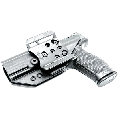 Outside the Waistband OWB holster for the Walther PDP Pro SD Compact 4.6" pistol in Black with the 4BROS 1.5" Belt Slide.