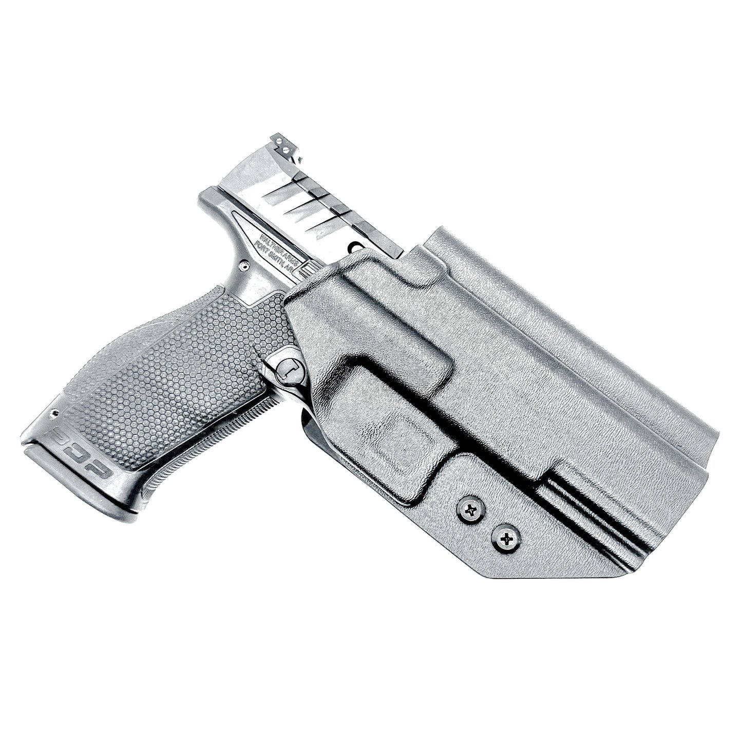 Outside the Waistband OWB holster for the Walther PDP Pro SD Compact 4.6" pistol in Black with the 4BROS 1.5" Belt Slide.