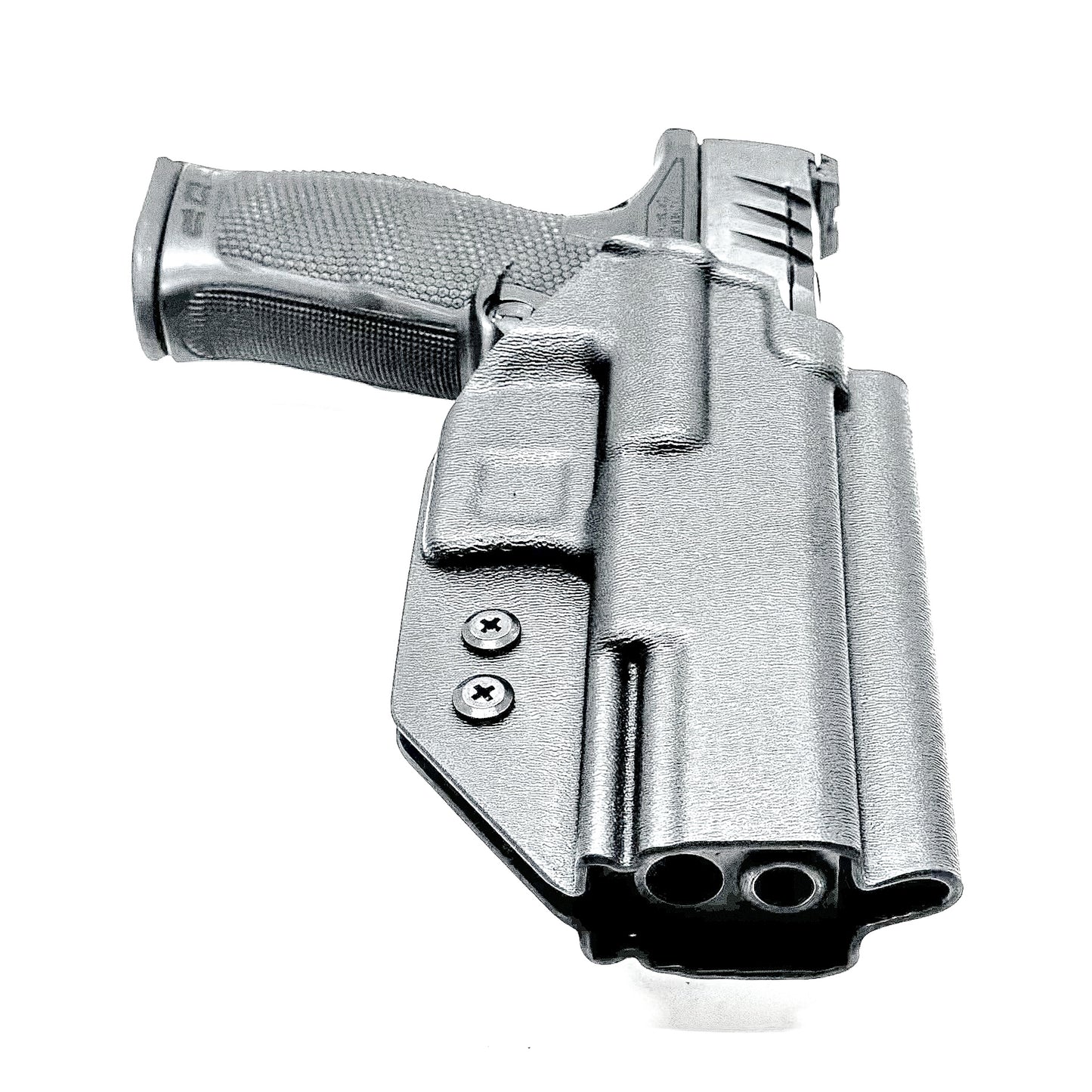 Outside the Waistband OWB holster for the Walther PDP Pro SD Compact 4.6" pistol in Black with the 4BROS 1.5" Belt Slide.