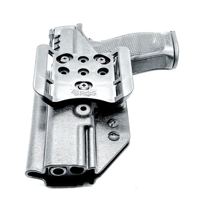 Outside the Waistband OWB holster for the Walther PDP Pro SD Compact 4.6" pistol in Black with the 4BROS 1.5" Belt Slide.
