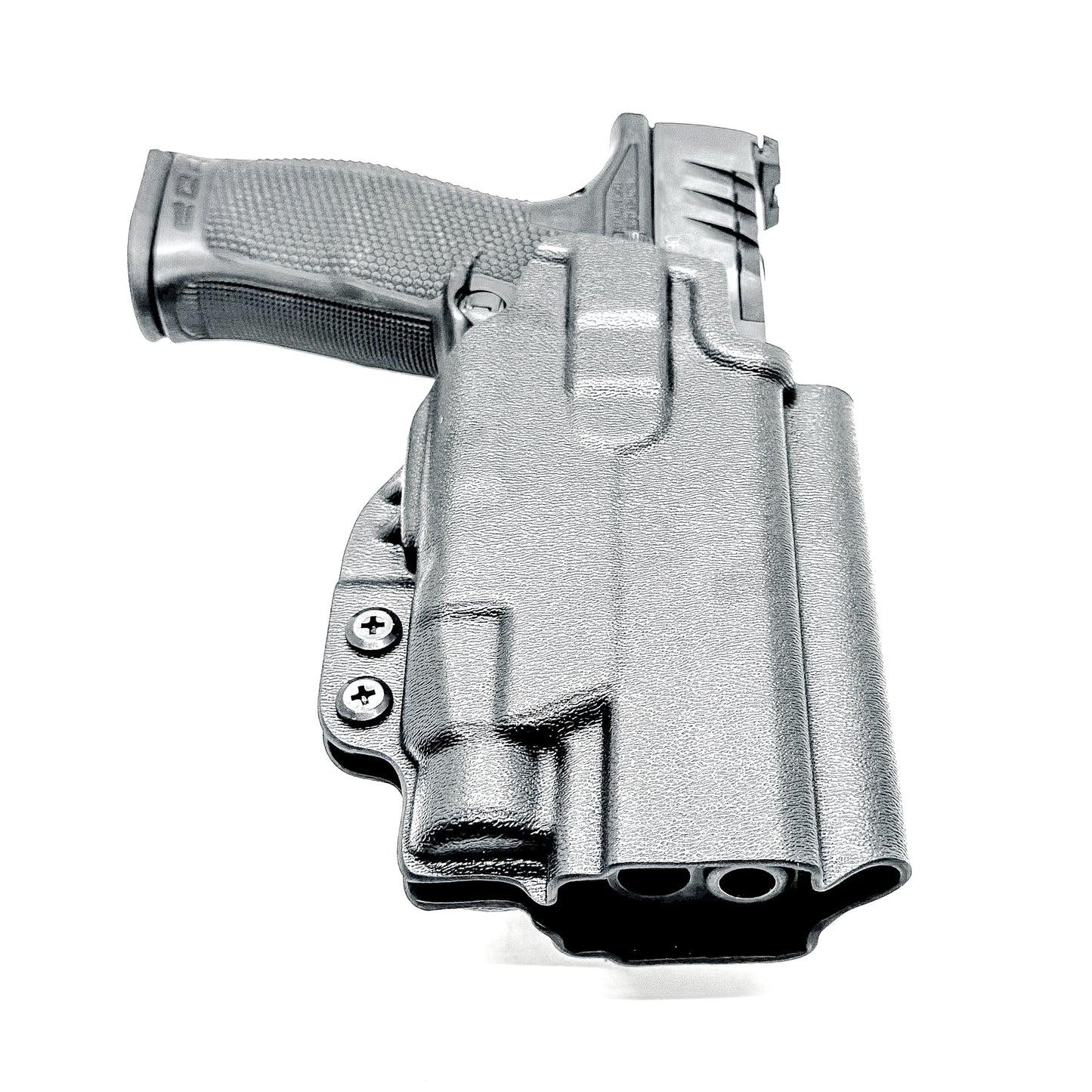 Black Outside Waistband OWB Holster for the Walther PDP Pro SD Compact 4.6" pistol & Streamlight TLR-7 X, TLR-7 HL-X, & A shown with a 4BROS 1.5" Belt Slide.