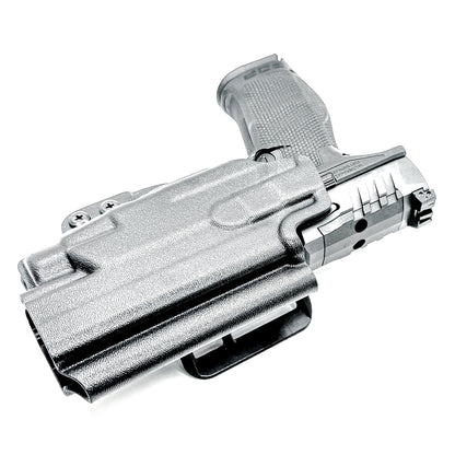Black Outside Waistband OWB Holster for the Walther PDP Pro SD Compact 4.6" pistol & Streamlight TLR-7 X, TLR-7 HL-X, & A shown with a 4BROS 1.5" Belt Slide.