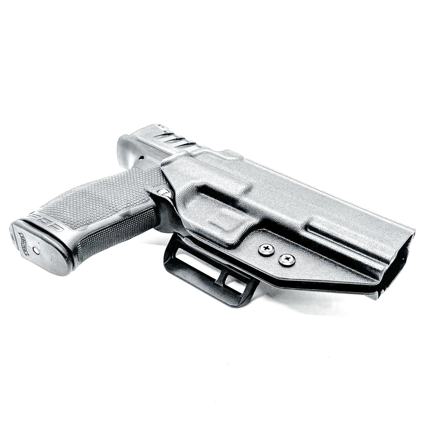 Black Oustside Waistband OWB holster for the Walther PDP Pro SD 5.1" pistol with the 4BROS 1.5" Belt Slide.