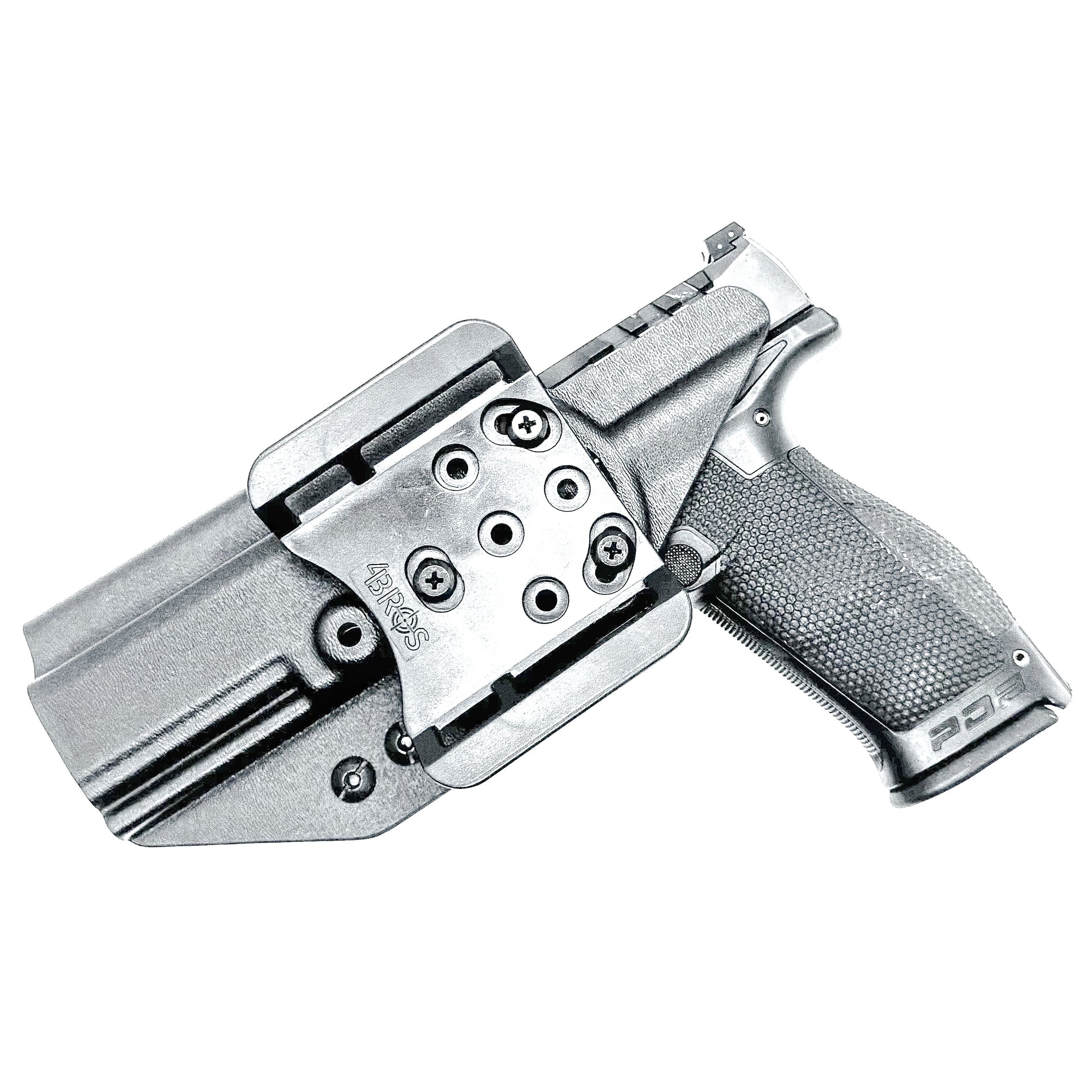 Black Oustside Waistband OWB holster for the Walther PDP Pro SD 5.1" pistol with the 4BROS 1.5" Belt Slide.