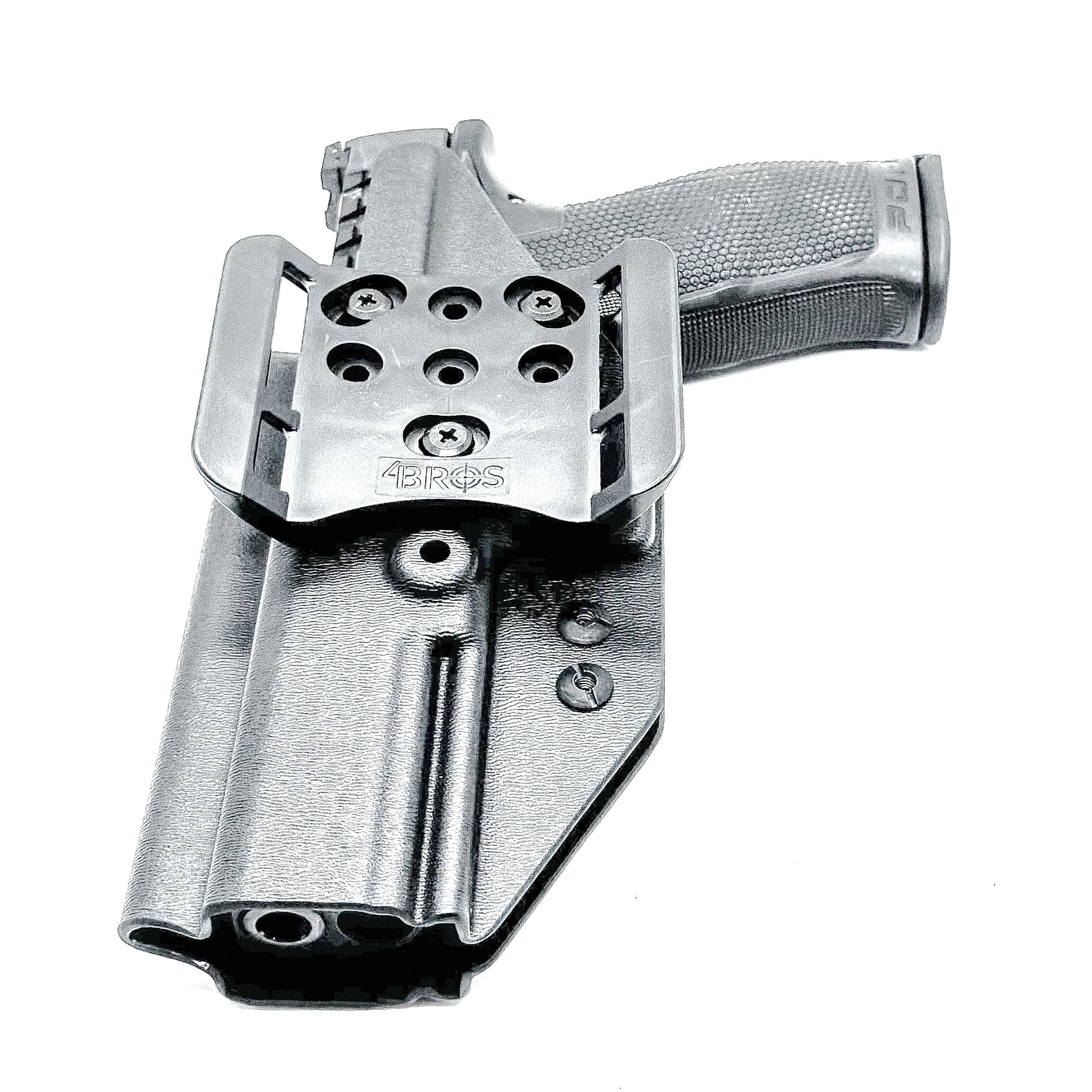 Black Oustside Waistband OWB holster for the Walther PDP Pro SD 5.1" pistol with the 4BROS 1.5" Belt Slide.