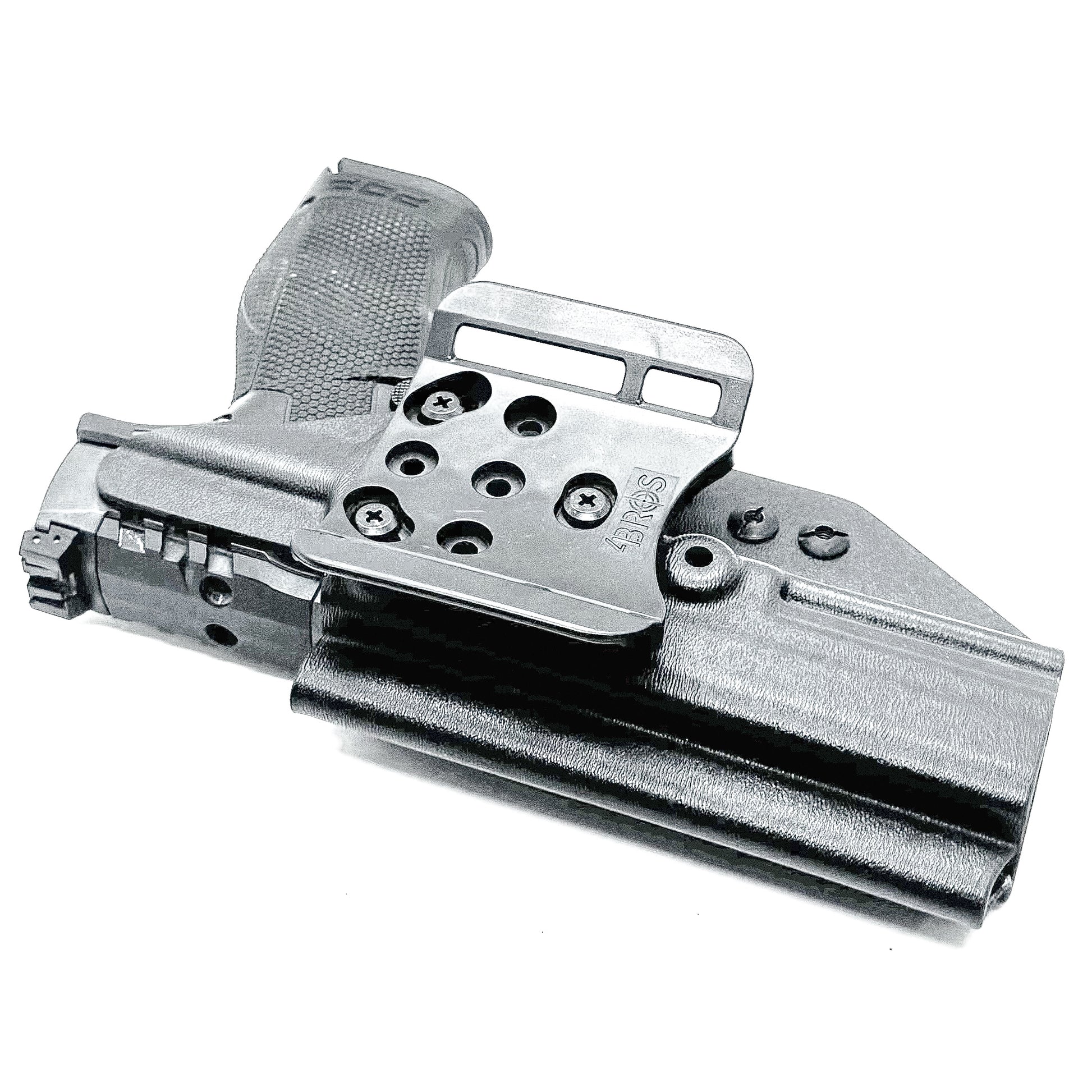 Black Oustside Waistband OWB holster for the Walther PDP Pro SD 5.1" pistol with the 4BROS 1.5" Belt Slide.