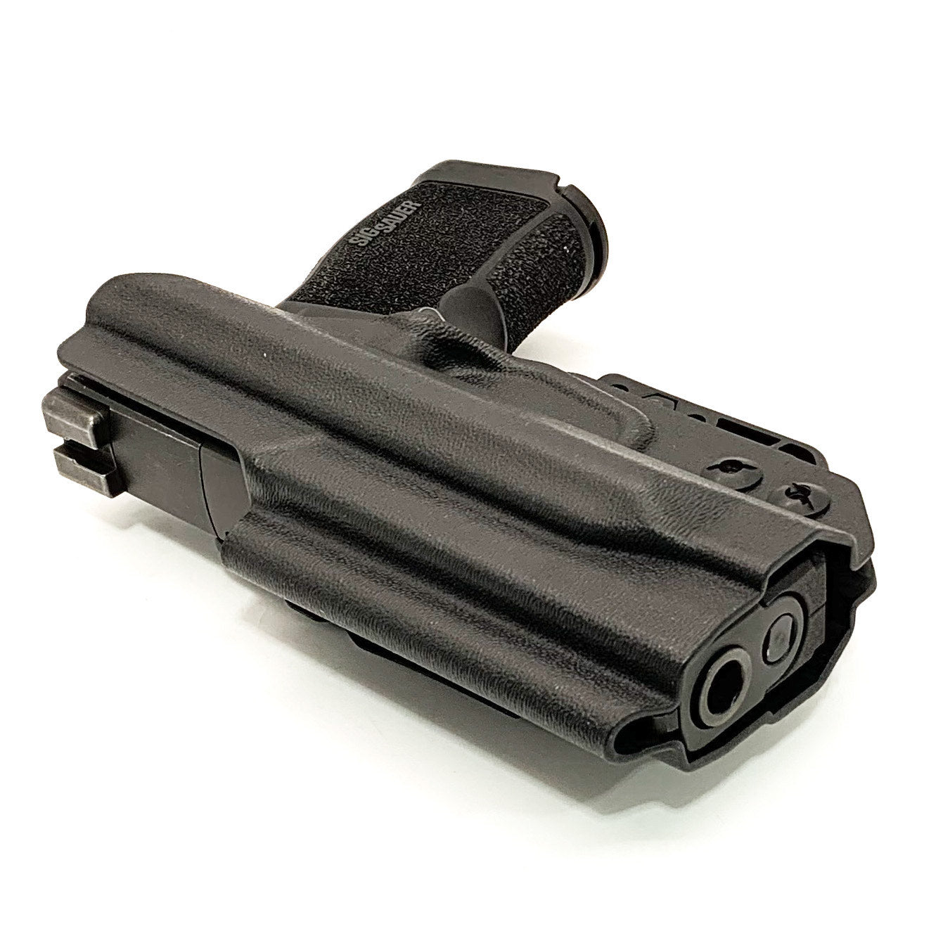 Inside waistband holster designed to fit the Sig Sauer P365 and P365XL pistol series with the Tactical Development Pro Ledge Tactical Application Rail installed.  This holster will fit the Sig P365, P365X, P365XL Spectre, P365 XL RomeoZero, P365X RomeoZero, P365 SAS and P365XL Spectre Comp with the Pro Ledge Rail.