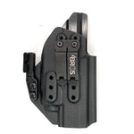 Inside Waistband Holster designed to fit the Sig Sauer P320 Full Size, X5, and M17 pistols with the Streamlight TLR-8 or TLR-8A light and GoGuns USA Gas Pedal mounted to the pistol. The holster retention is on the light itself, which means the holster will not work without the light mounted on the firearm.