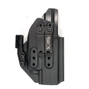 Inside Waistband Holster designed to fit the Sig Sauer P320 Full Size, X5, and M17 pistols with the Streamlight TLR-8 or TLR-8A light and Align Tactical Thumb Rest Takedown lever mounted to the pistol. The holster retention is on the light itself and not the pistol,  the holster will not work without the light.