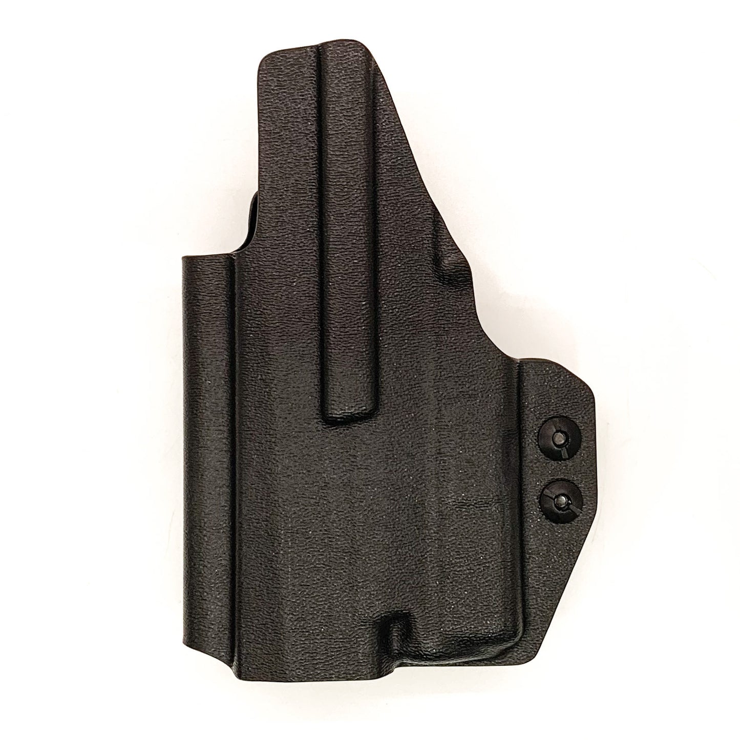 Inside Waistband Holster designed to fit the Sig P365 or P365X pistol with Streamlight TLR-6 light. Holster has adjustable retention,  high sweat shield standard. Profile of the holster cut to allow a red dot sight.  Open muzzle for threaded barrels.