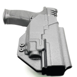 For the best outside waistband OWB Kydex duty or competition style holster designed to fit the Walther PDP 5" Full-Size, PDP Compact 5", and PDP Pro SD 4.5" pistols with the Streamlight TLR-8 mounted on the firearm, shop Four Brothers Holsters. Cut for red dot sights, adjustable retention, and open muzzle for threaded barrel or compensator