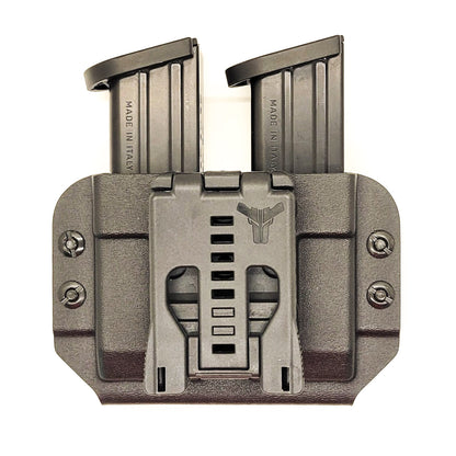 For the best Dual Magazine Holster for Sig, Glock, S&W, Walther, and other double stack 10mm and 45 ACP pistol magazines shop Four Brothers 4BROS Holsters.