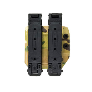 AR15 magazine pouch designed to fit all popular AR Magazines. Tek-Lok Belt attachment fits belts up to 2" wide. Magazine Retention Device provides retention adjustability with an 1/8" Allen wrench. Molded with .080" thick thermoplastic for durability.