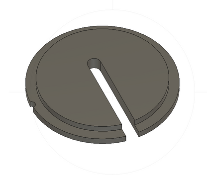 This 3D Printed insert is a direct replacement for the aluminum table insert for the Jet JWBS-14SFX Bandsaw, model number JT9-714400K-JWBS14-SFX 14. The OEM part number for the original aluminum table is JET® OEM REPLACEMENT TABLE INSERT- JWBS14SFX-150  2.748" diameter, .125" thick at table, and .250" overall thickness