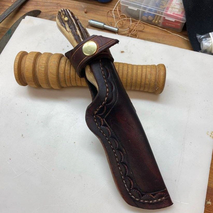 Our 4Bros Custom Leather Knife Sheath is a 100% custom-made knife sheath that is made by hand specifically for your knife by our Leatherworker. You will get to choose the color, style, and carry position from a list of options. Orders require pictures and information prior to the invoice.