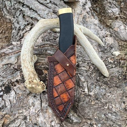 Our 4Bros Custom Leather Knife Sheath is a 100% custom-made knife sheath that is made by hand specifically for your knife by our Leatherworker. 