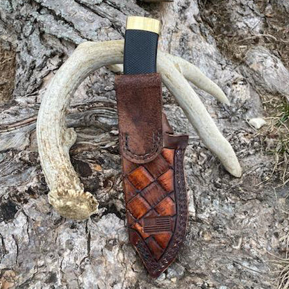 Our 4Bros Custom Leather Knife Sheath is a 100% custom-made knife sheath that is made by hand specifically for your knife by our Leatherworker. 