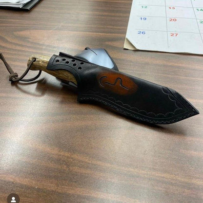 Our 4Bros Custom Leather Knife Sheath is a 100% custom-made knife sheath that is made by hand specifically for your knife by our Leatherworker. You will get to choose the color, style, and carry position from a list of options. Orders require pictures and information prior to the invoice.