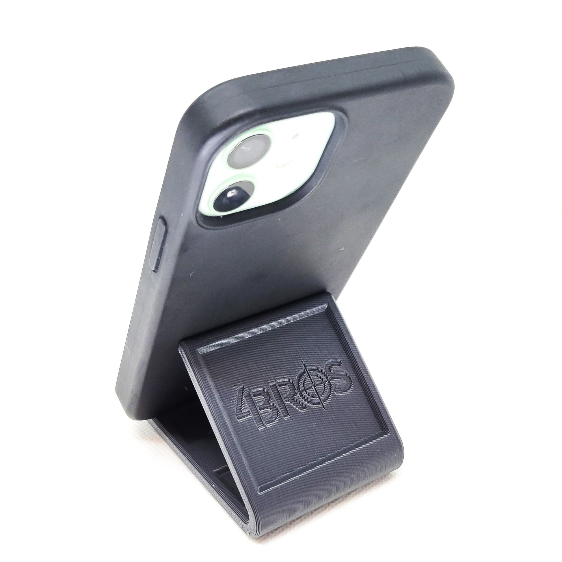 For a quality, universal phone or tablet stand, shop Four Brothers 4Bros Holsters.  It’s made in a minimalist design from PLA, a plant-based material.
