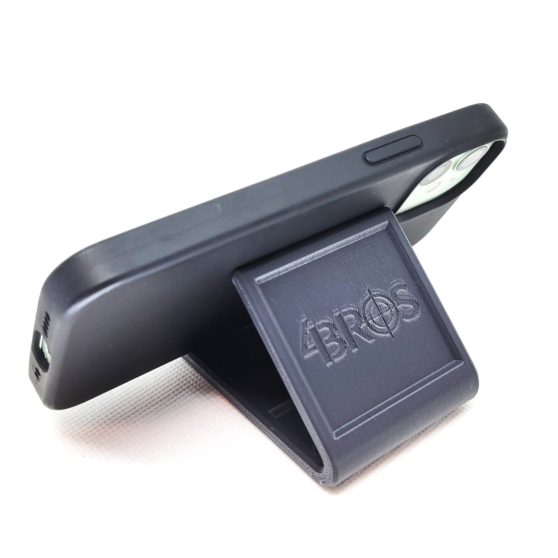 For a quality, universal phone or tablet stand, shop Four Brothers 4Bros Holsters.  It’s made in a minimalist design from PLA, a plant-based material.