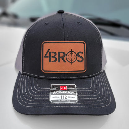 The 4Bros Trucker hat isn't your most expensive, stay at home, clean for the weekend hat. It is intended to be your everyday hat, just like our holsters. Take it with you everywhere. The more wear it has and the dirtier it gets, the better it looks. 4Bros Laser Engraved Leather Logo, Comfort fit, and Snapback closure.