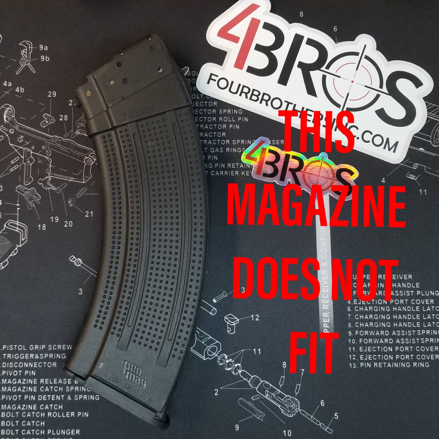 Outside Waistband AK-47 magazine pouch designed to fit Magpul Pmag, select Pro Mag and Tapco magazines. Tek-Lok Belt attachment fits belts up to 2.25" wide.