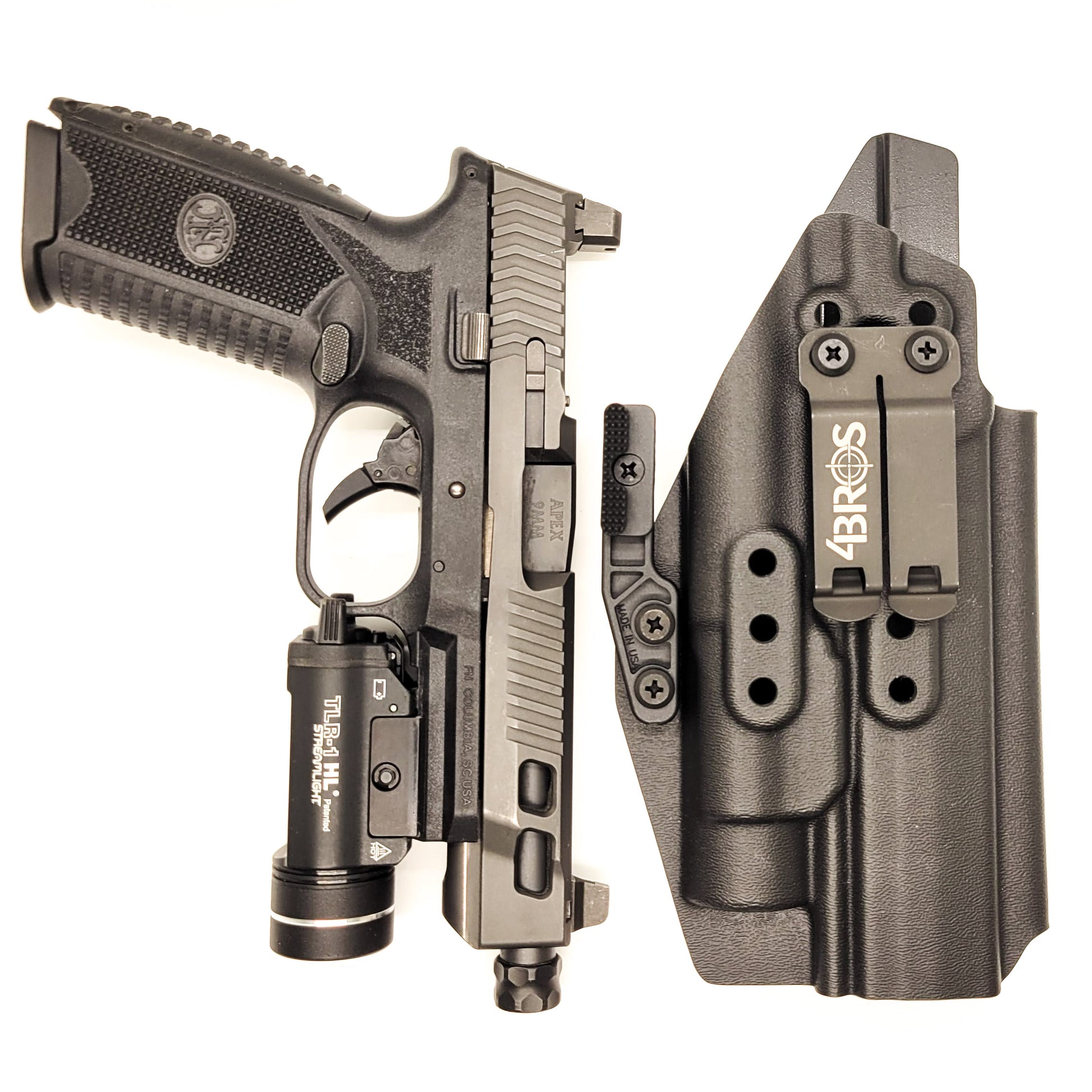 For the best IWB Inside Waistband Holster for the FN 509 LS Edge, 509 Full Size & Tactical with Apex 5" Slide & Streamlight TLR-1 shop Four Brothers Holsters.