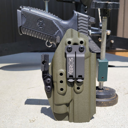 For the best IWB Inside Waistband Holster for the FN 509 LS Edge, 509 Full Size & Tactical with Apex 5" Slide & Streamlight TLR-1 shop Four Brothers Holsters.