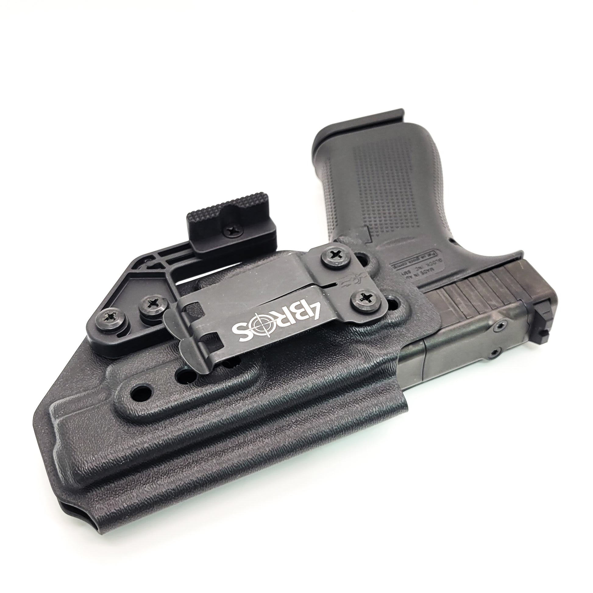 For the best most comfortable Inside Waistband IWB AIWB Kydex Holster for the Glock 48 and 48 MOS shop Four Brothers 4BROS Holsters. Proudly made in the USA.