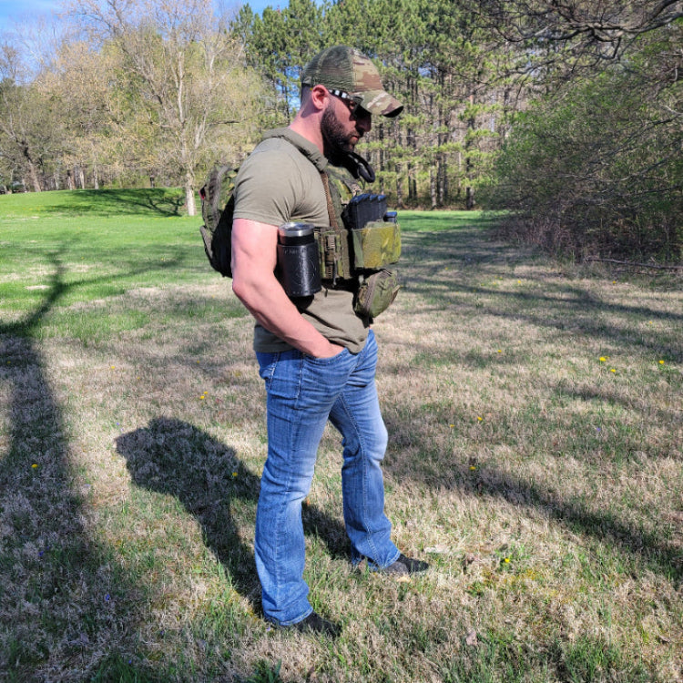 Our 3D-printed 20-ounce Yeti Cup Holder is printed in-house with PETG material with Molle, Tek-Lok, or Slide attachments from Four Brothers 4BROS Holsters.