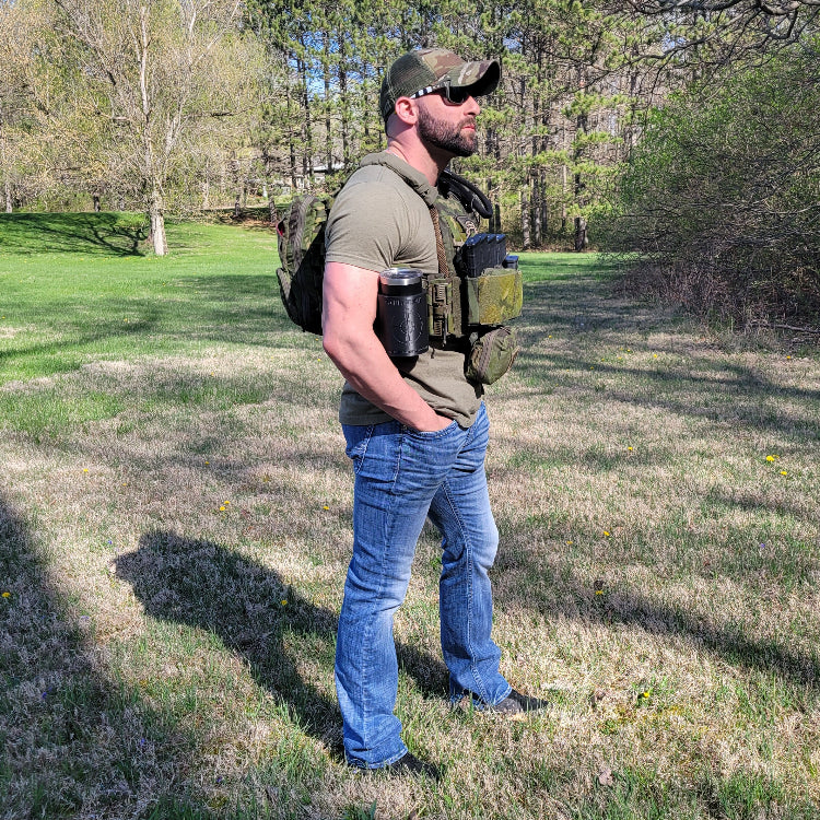 Our 3D-printed 20-ounce Yeti Cup Holder is printed in-house with PETG material with Molle, Tek-Lok, or Slide attachments from Four Brothers 4BROS Holsters.