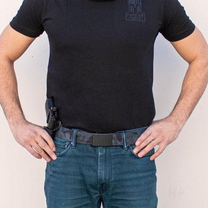 The Nexbelt EDC belt is flexible enough to wear all day but stiff enough to effectively hold your everyday carry pistol or firearm from Four Brothers Holsters.