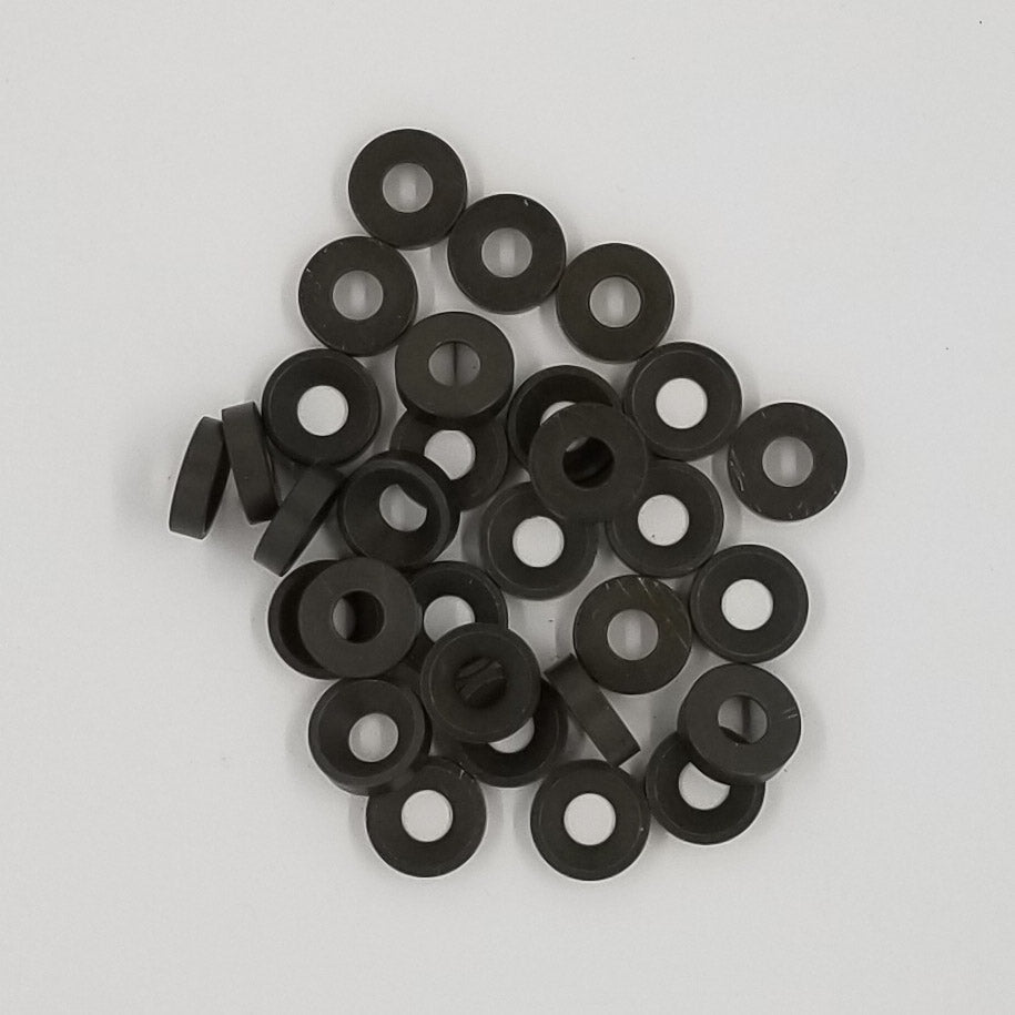 #8 Aluminum OD Green Anodized per military specs Finish Washer Machined & Chamfer cut for a standard #8 flat head cap screw or #8 truss head screw.  Made in USA