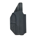 Outside waistband holster OWB designed to fit the Polymer80 PF940C with adjustable retention high sweat shield accommodates threaded barrel and red dot sight RMR Made from .080 thick thermoplastic for durability Poly80 P80